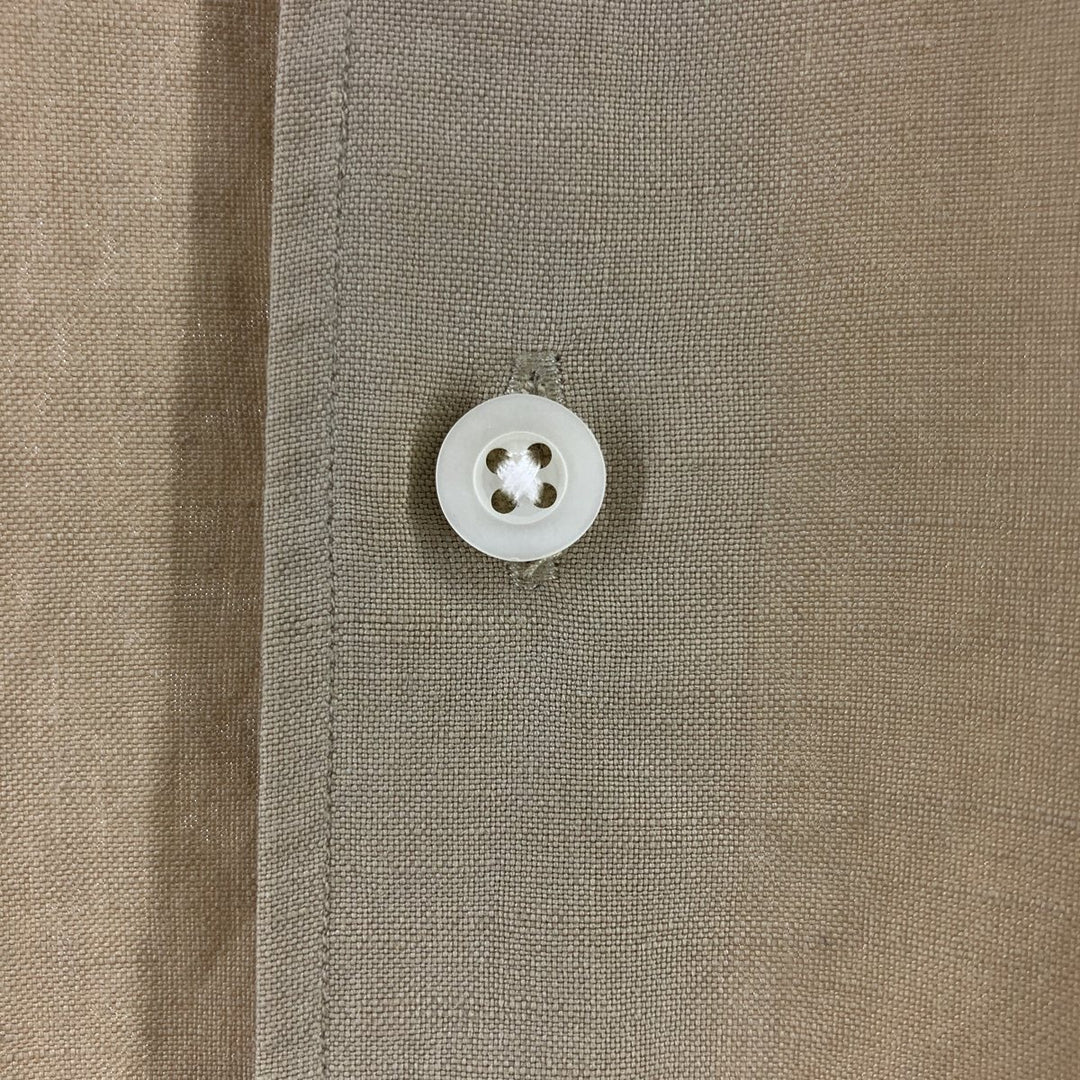 Ralph Lauren POLO by Ralph Lauren short sleeve linen shirt, men's XL size linen Beige type Vintage Second Hand