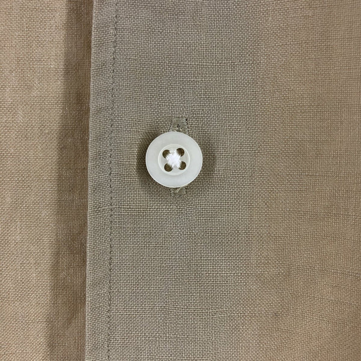 Ralph Lauren POLO by Ralph Lauren short sleeve linen shirt, men's XL size linen Beige type Vintage Second Hand