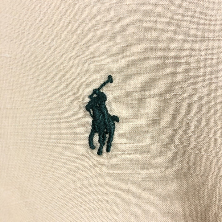 Ralph Lauren POLO by Ralph Lauren short sleeve linen shirt, men's XL size linen Beige type Vintage Second Hand