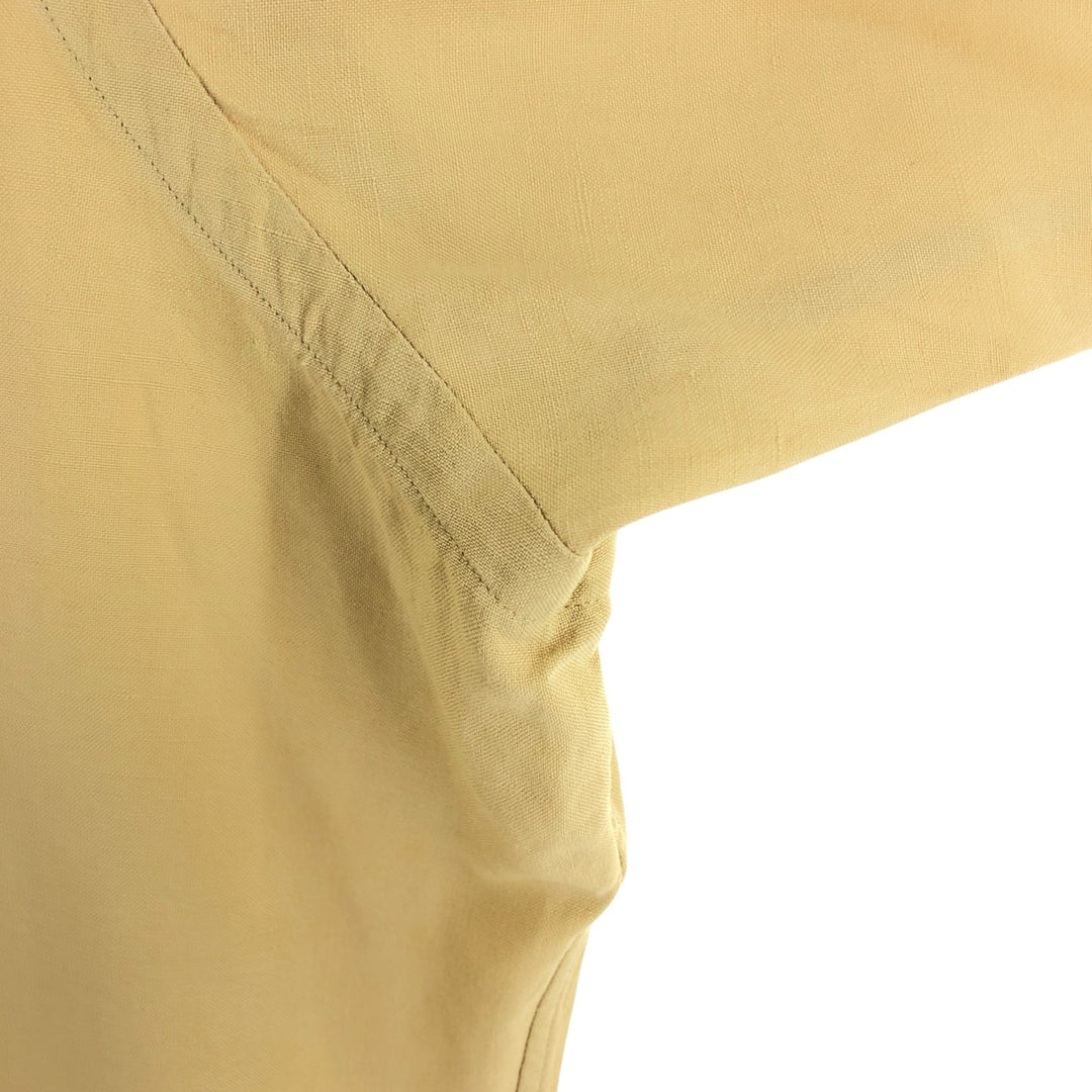 Ralph Lauren POLO by Ralph Lauren short sleeve linen shirt, men's XL size linen Beige type Vintage Second Hand
