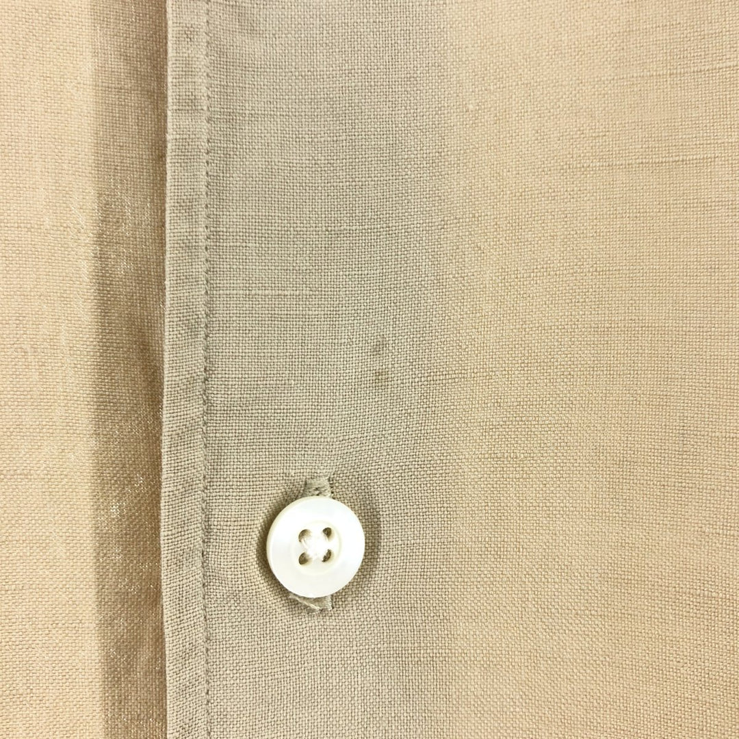 Ralph Lauren POLO by Ralph Lauren short sleeve linen shirt, men's XL size linen Beige type Vintage Second Hand