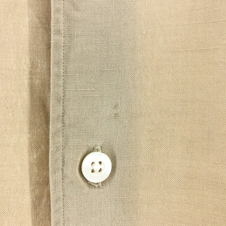 Ralph Lauren POLO by Ralph Lauren short sleeve linen shirt, men's XL size linen Beige type Vintage Second Hand