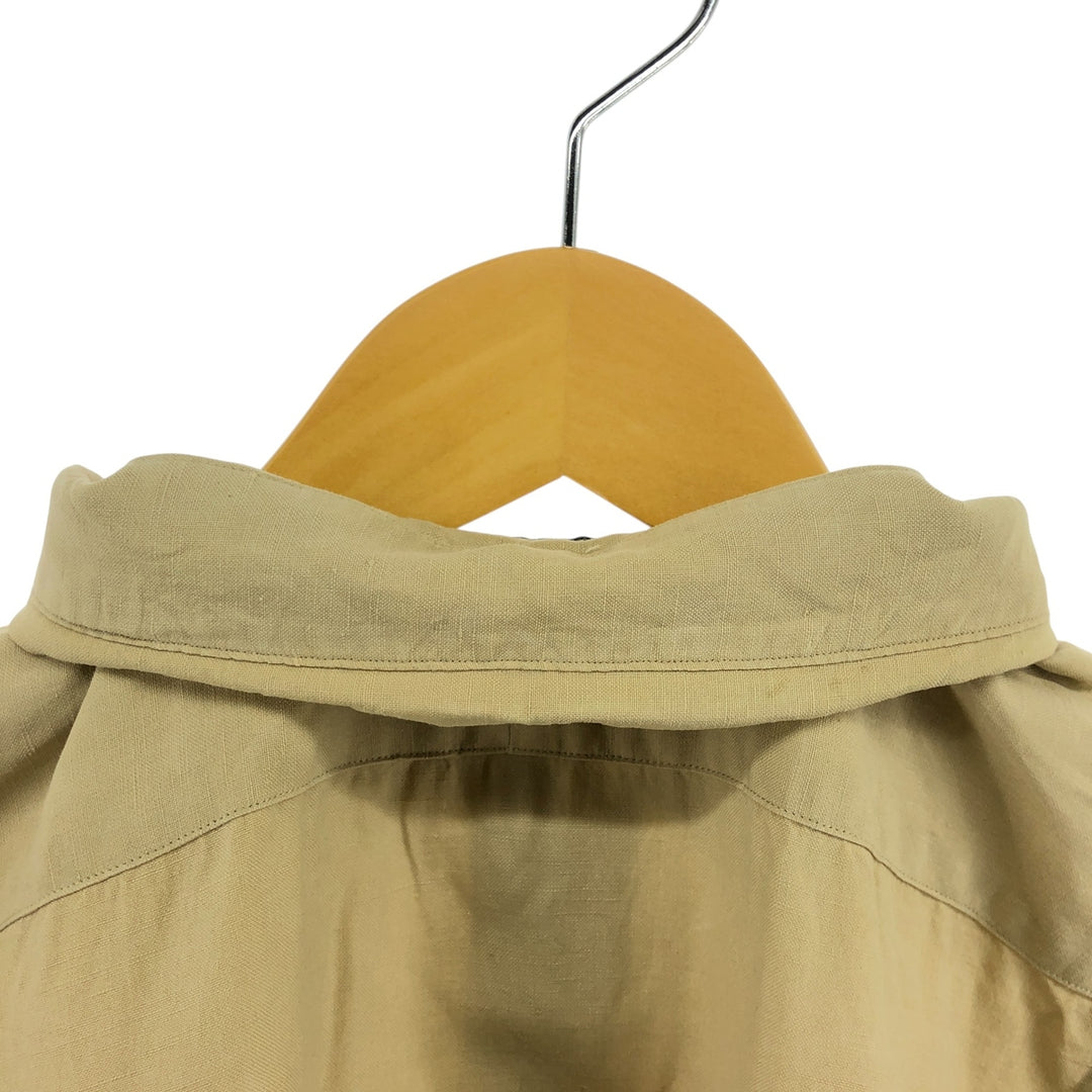 Ralph Lauren POLO by Ralph Lauren short sleeve linen shirt, men's XL size linen Beige type Vintage Second Hand