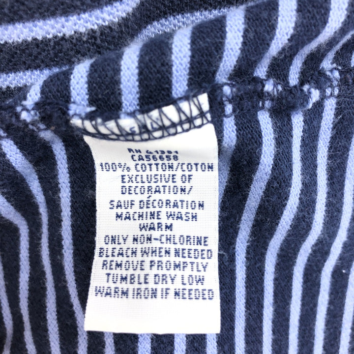 Ralph Lauren POLO RALPH LAUREN Short Sleeve Striped Polo Shirt Men's XL cotton navy blue type Vintage Second Hand