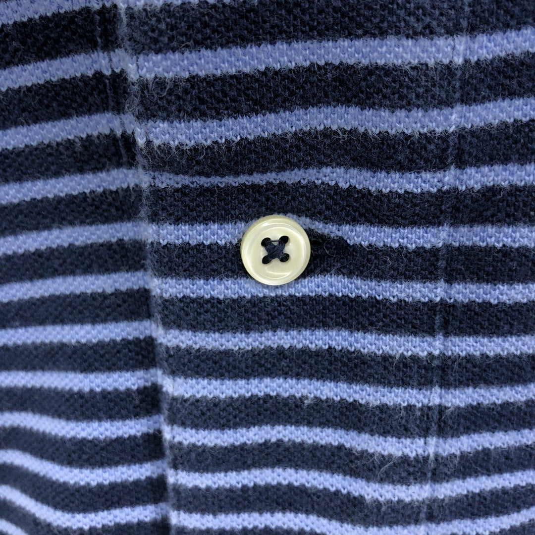 Ralph Lauren POLO RALPH LAUREN Short Sleeve Striped Polo Shirt Men's XL cotton navy blue type Vintage Second Hand