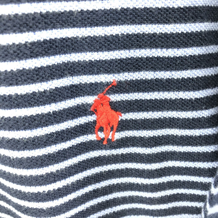 Ralph Lauren POLO RALPH LAUREN Short Sleeve Striped Polo Shirt Men's XL cotton navy blue type Vintage Second Hand