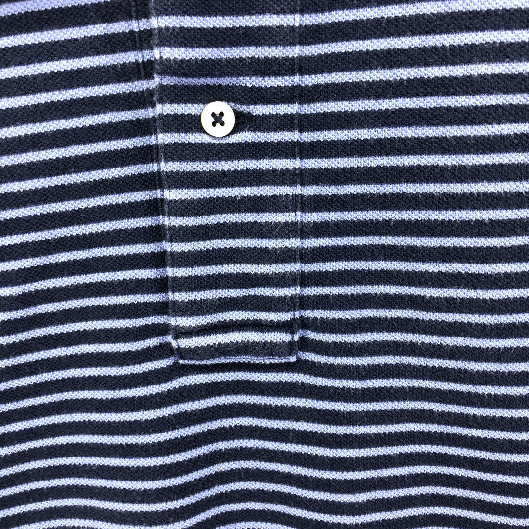 Ralph Lauren POLO RALPH LAUREN Short Sleeve Striped Polo Shirt Men's XL cotton navy blue type Vintage Second Hand