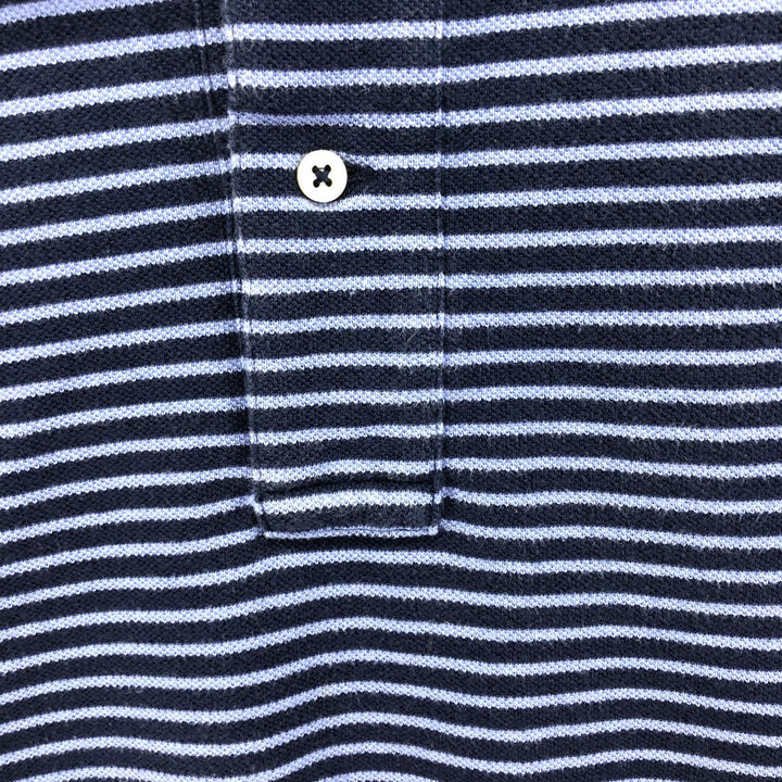 Ralph Lauren POLO RALPH LAUREN Short Sleeve Striped Polo Shirt Men's XL cotton navy blue type Vintage Second Hand