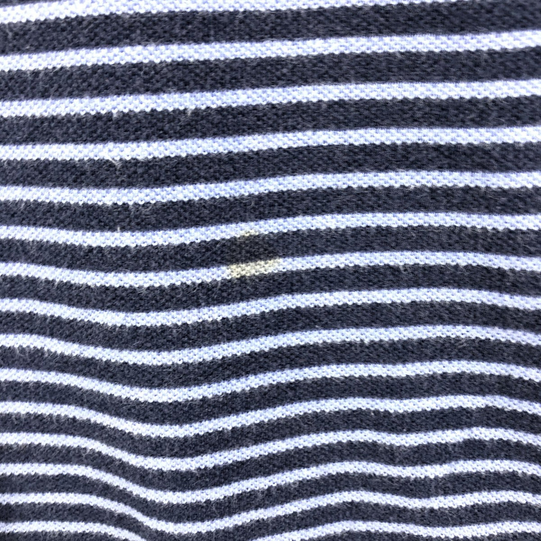 Ralph Lauren POLO RALPH LAUREN Short Sleeve Striped Polo Shirt Men's XL cotton navy blue type Vintage Second Hand
