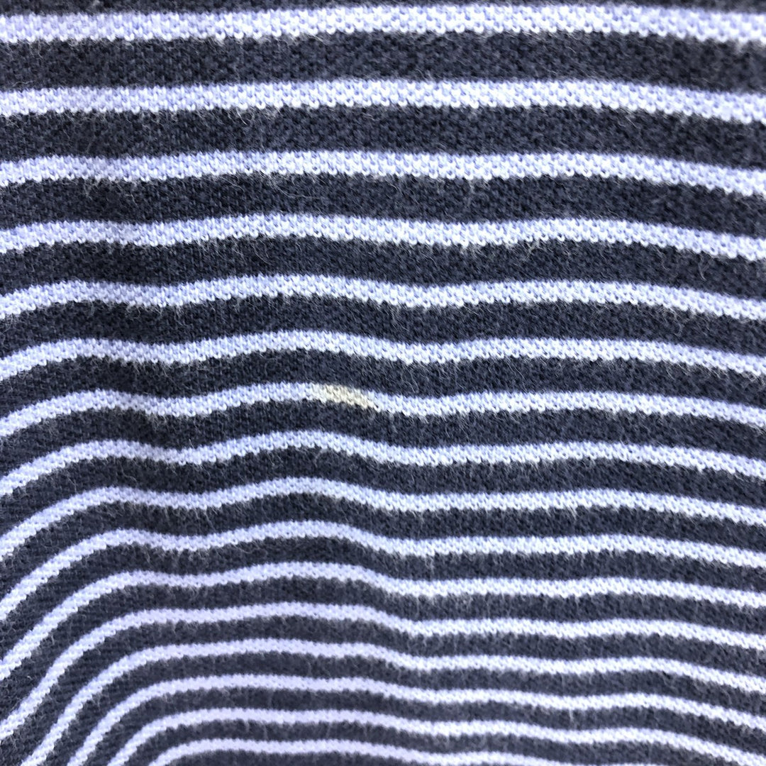 Ralph Lauren POLO RALPH LAUREN Short Sleeve Striped Polo Shirt Men's XL cotton navy blue type Vintage Second Hand