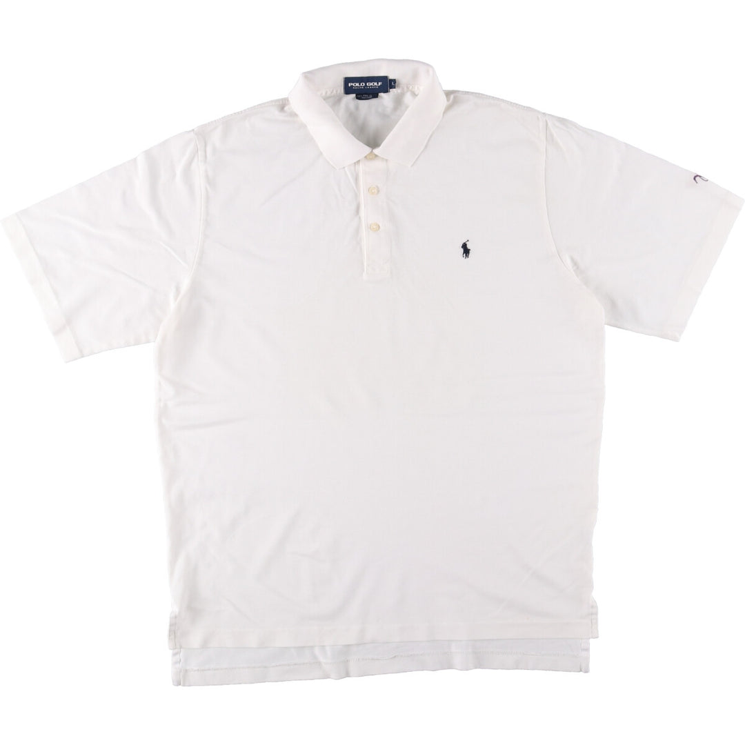 Ralph Lauren POLO GOLF Polo Golf short sleeve polo shirt for men size L Pima Cotton white type Vintage Second Hand