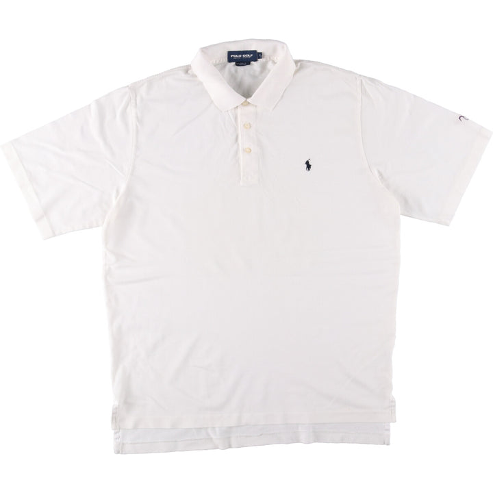 Ralph Lauren POLO GOLF Polo Golf short sleeve polo shirt for men size L Pima Cotton white type Vintage Second Hand