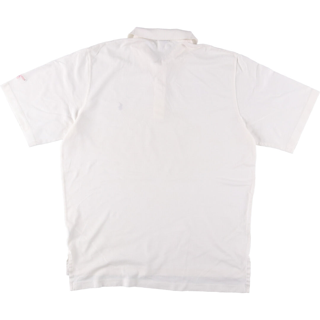 Ralph Lauren POLO GOLF Polo Golf short sleeve polo shirt for men size L Pima Cotton white type Vintage Second Hand
