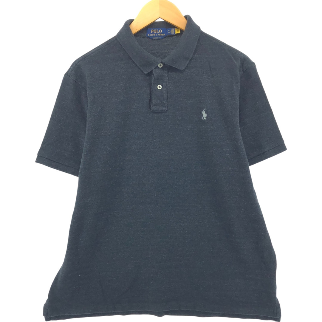 Ralph Lauren POLO RALPH LAUREN CLASSIC FIT short sleeve polo shirt men's XL equivalent cotton black type Vintage Second Hand