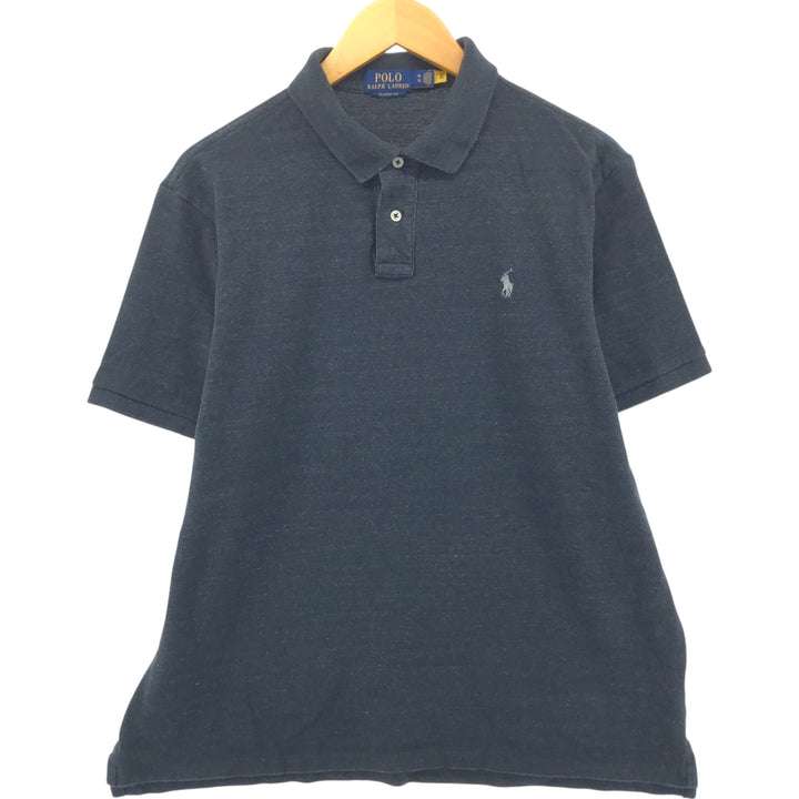Ralph Lauren POLO RALPH LAUREN CLASSIC FIT short sleeve polo shirt men's XL equivalent cotton black type Vintage Second Hand