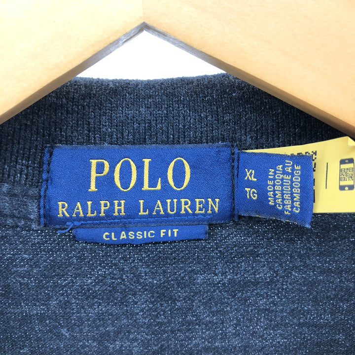 Ralph Lauren POLO RALPH LAUREN CLASSIC FIT short sleeve polo shirt men's XL equivalent cotton black type Vintage Second Hand