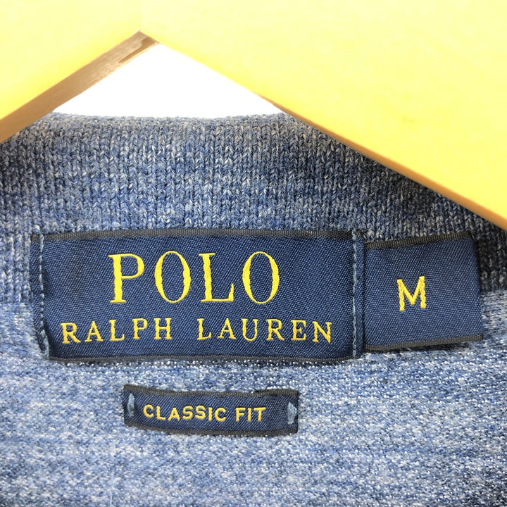 Ralph Lauren POLO RALPH LAUREN CLASSIC FIT short sleeve polo shirt, men's size M cotton blue type Vintage Second Hand