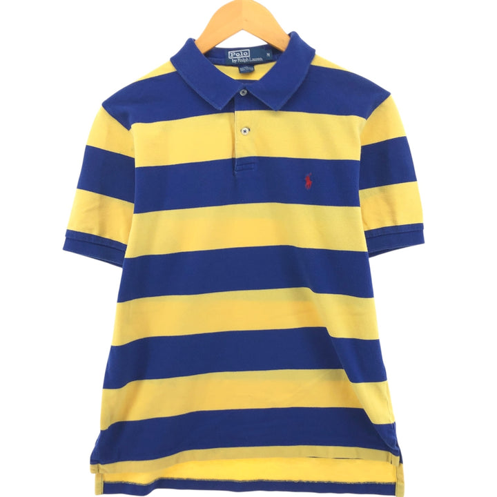 Ralph Lauren POLO by Ralph Lauren short sleeve striped polo shirt, men's size M cotton blue type Vintage Second Hand