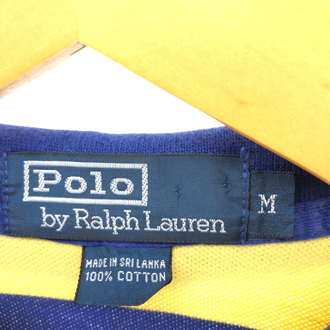 Ralph Lauren POLO by Ralph Lauren short sleeve striped polo shirt, men's size M cotton blue type Vintage Second Hand