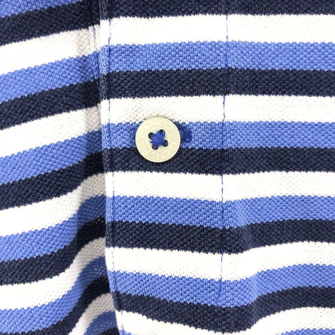 Ralph Lauren POLO GOLF PRO FIT short sleeve striped polo shirt, men's size M cotton Blue type light blue Vintage Second Hand