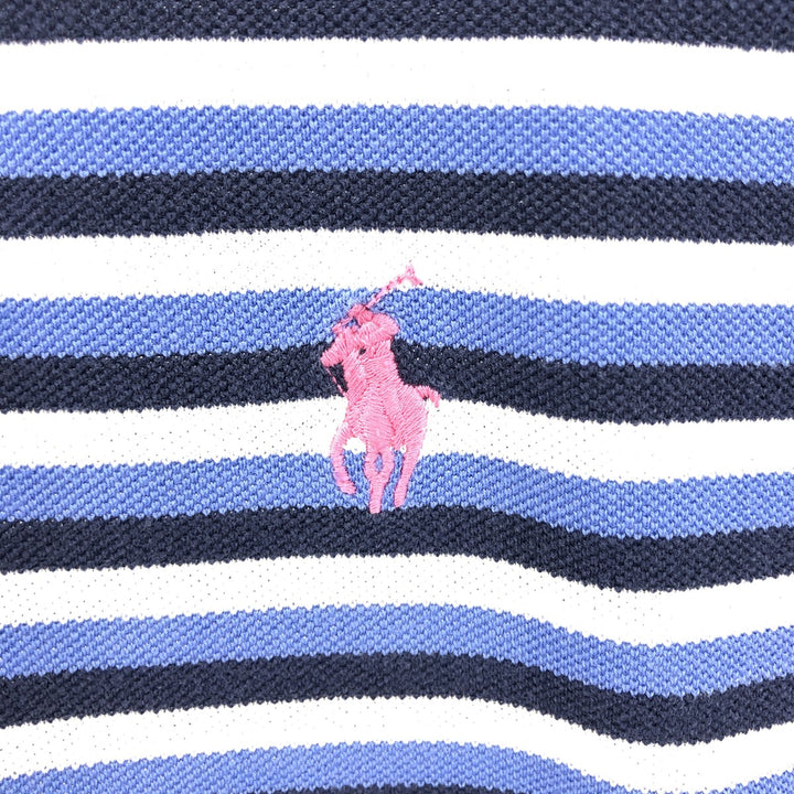 Ralph Lauren POLO GOLF PRO FIT short sleeve striped polo shirt, men's size M cotton Blue type light blue Vintage Second Hand