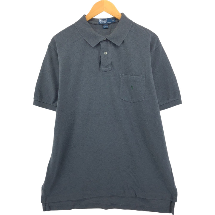 Ralph Lauren POLO by Ralph Lauren short sleeve polo shirt, men's XL size cotton gray type Vintage Second Hand