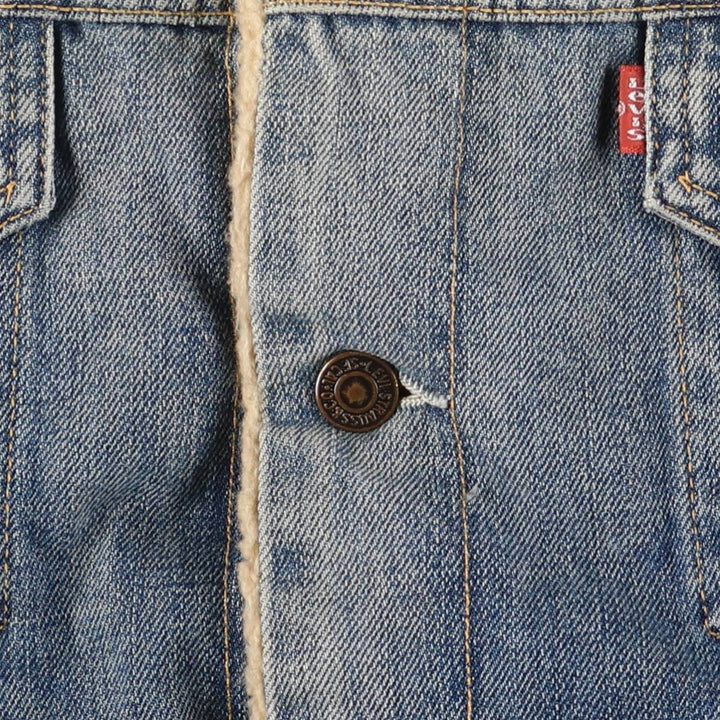 2000'S Levi's 71500-0487 Euro Model Denim Boa Jacket, Men's Size L cotton blue type Vintage Second Hand