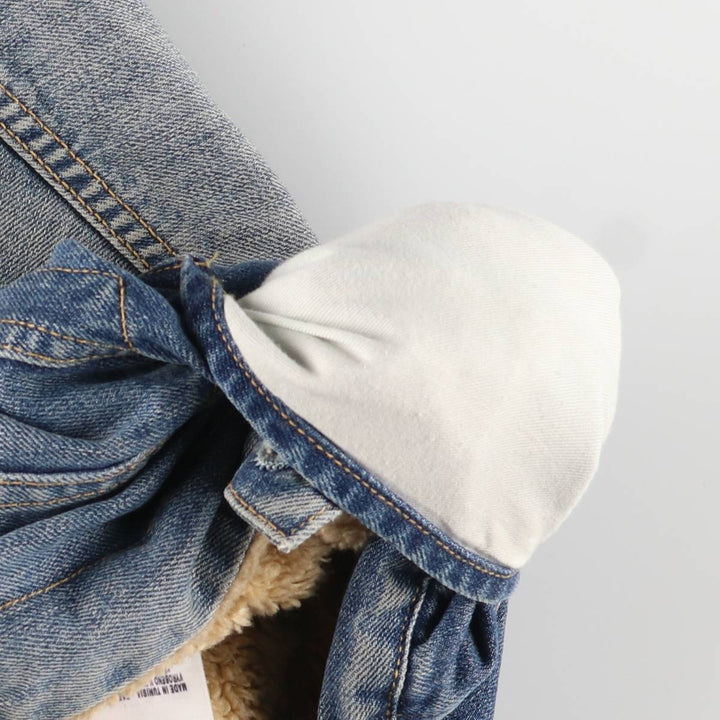 2000'S Levi's 71500-0487 Euro Model Denim Boa Jacket, Men's Size L cotton blue type Vintage Second Hand