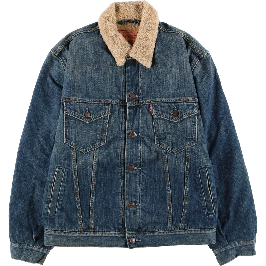 2000'S Levi's 71550-0439 Euro Model Denim Boa Jacket, Men's Size Medium cotton blue type Vintage Second Hand