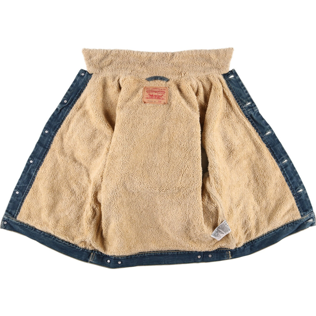 2000'S Levi's 71550-0439 Euro Model Denim Boa Jacket, Men's Size Medium cotton blue type Vintage Second Hand