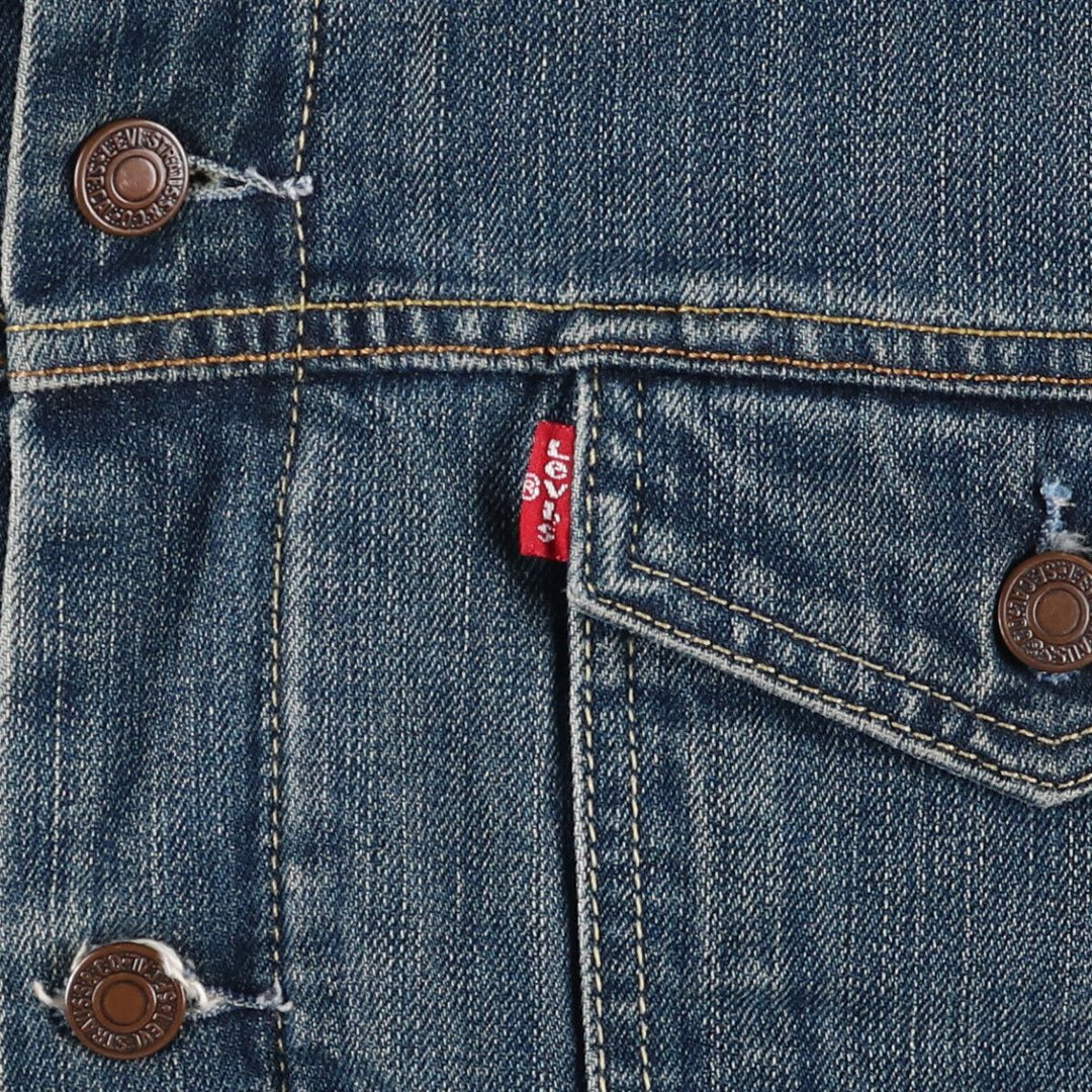 2000'S Levi's 71550-0439 Euro Model Denim Boa Jacket, Men's Size Medium cotton blue type Vintage Second Hand