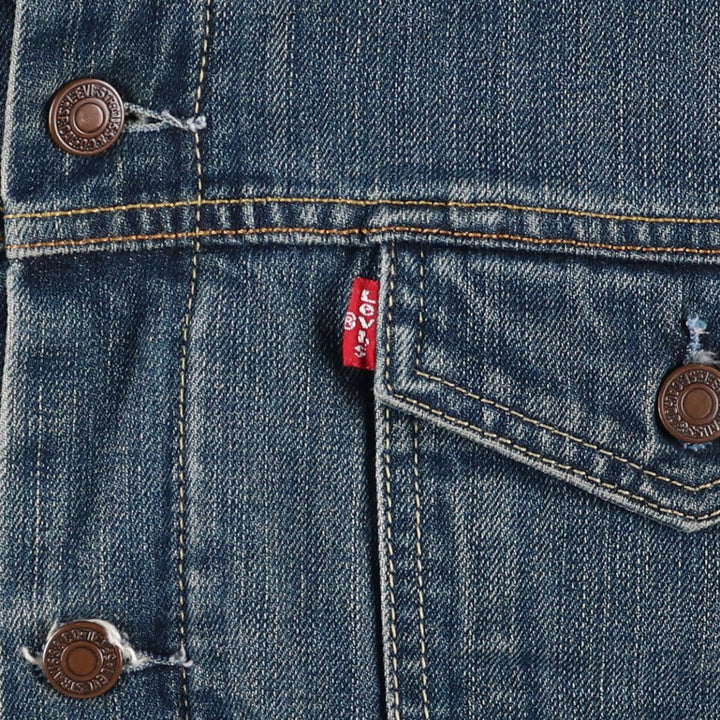 2000'S Levi's 71550-0439 Euro Model Denim Boa Jacket, Men's Size Medium cotton blue type Vintage Second Hand