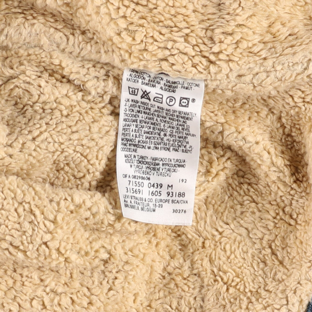 2000'S Levi's 71550-0439 Euro Model Denim Boa Jacket, Men's Size Medium cotton blue type Vintage Second Hand