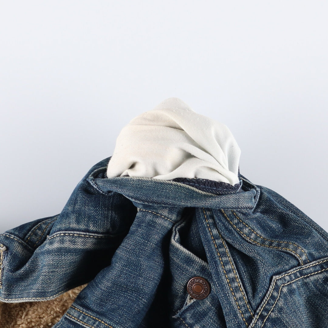 2000'S Levi's 71550-0439 Euro Model Denim Boa Jacket, Men's Size Medium cotton blue type Vintage Second Hand