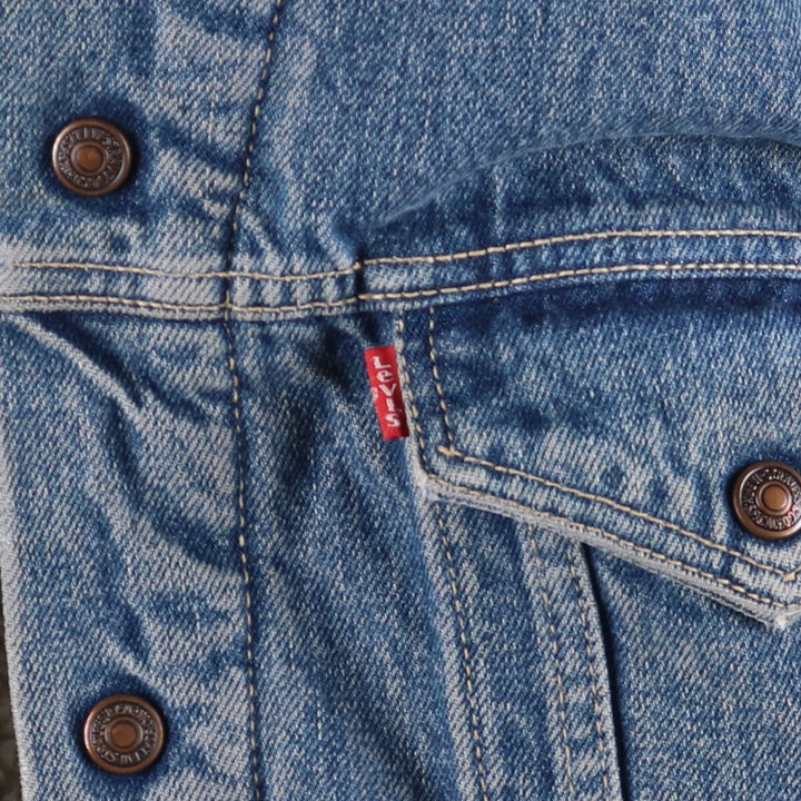 90'S Levi's 70603-0215 Euro Model Denim Boa Jacket, Made in Italy, Men's Size L, Vintage cotton blue type Vintage Second Hand