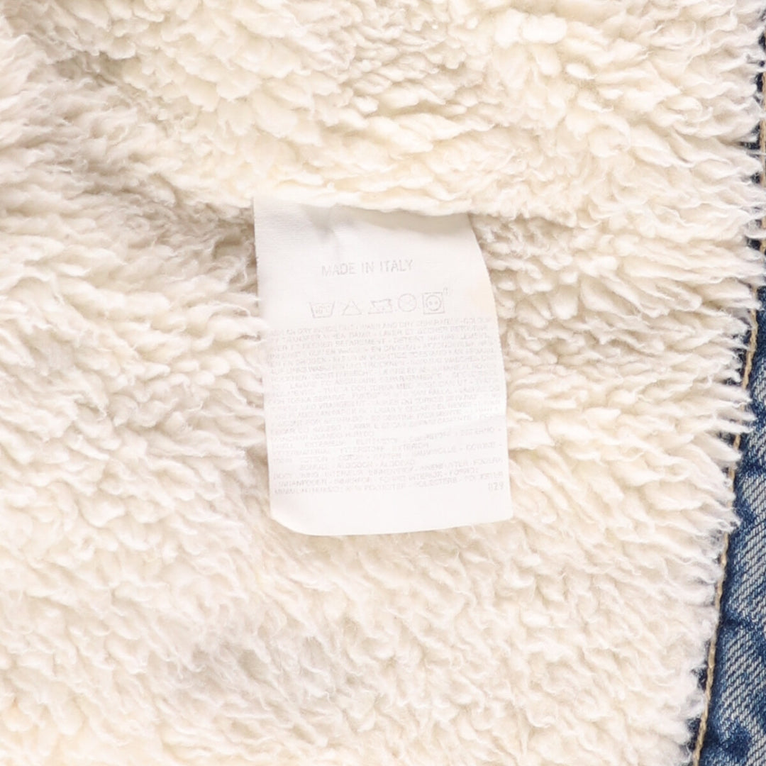 90'S Levi's 70603-0215 Euro Model Denim Boa Jacket, Made in Italy, Men's Size L, Vintage cotton blue type Vintage Second Hand