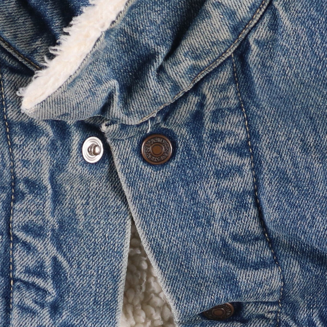 90'S Levi's 70603-0215 Euro Model Denim Boa Jacket, Made in Italy, Men's Size L, Vintage cotton blue type Vintage Second Hand