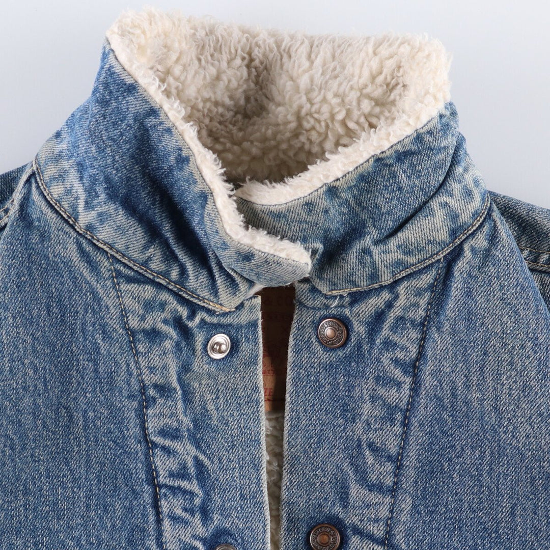 90'S Levi's 70603-0215 Euro Model Denim Boa Jacket, Made in Italy, Men's Size L, Vintage cotton blue type Vintage Second Hand