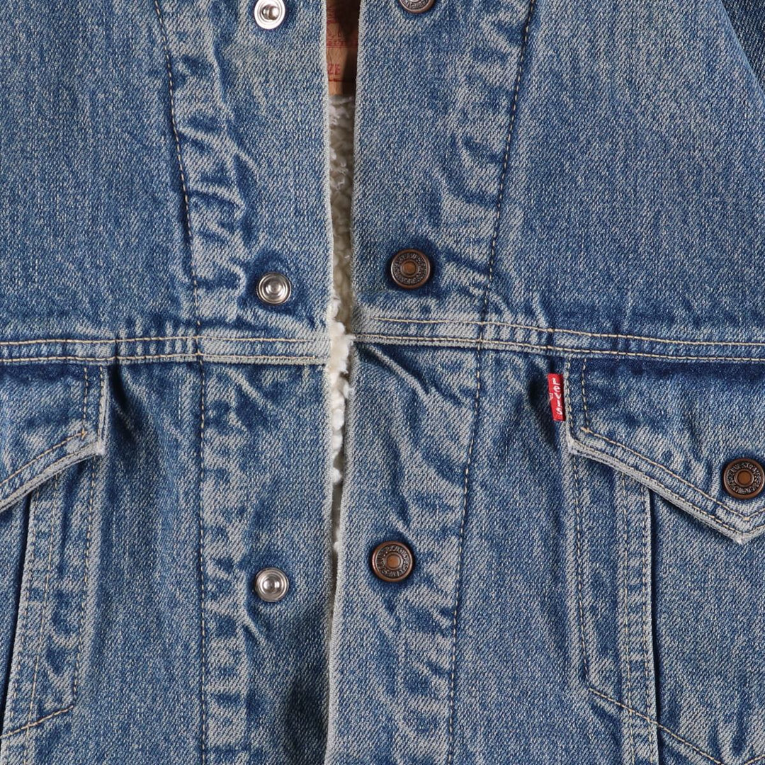 90'S Levi's 70603-0215 Euro Model Denim Boa Jacket, Made in Italy, Men's Size L, Vintage cotton blue type Vintage Second Hand