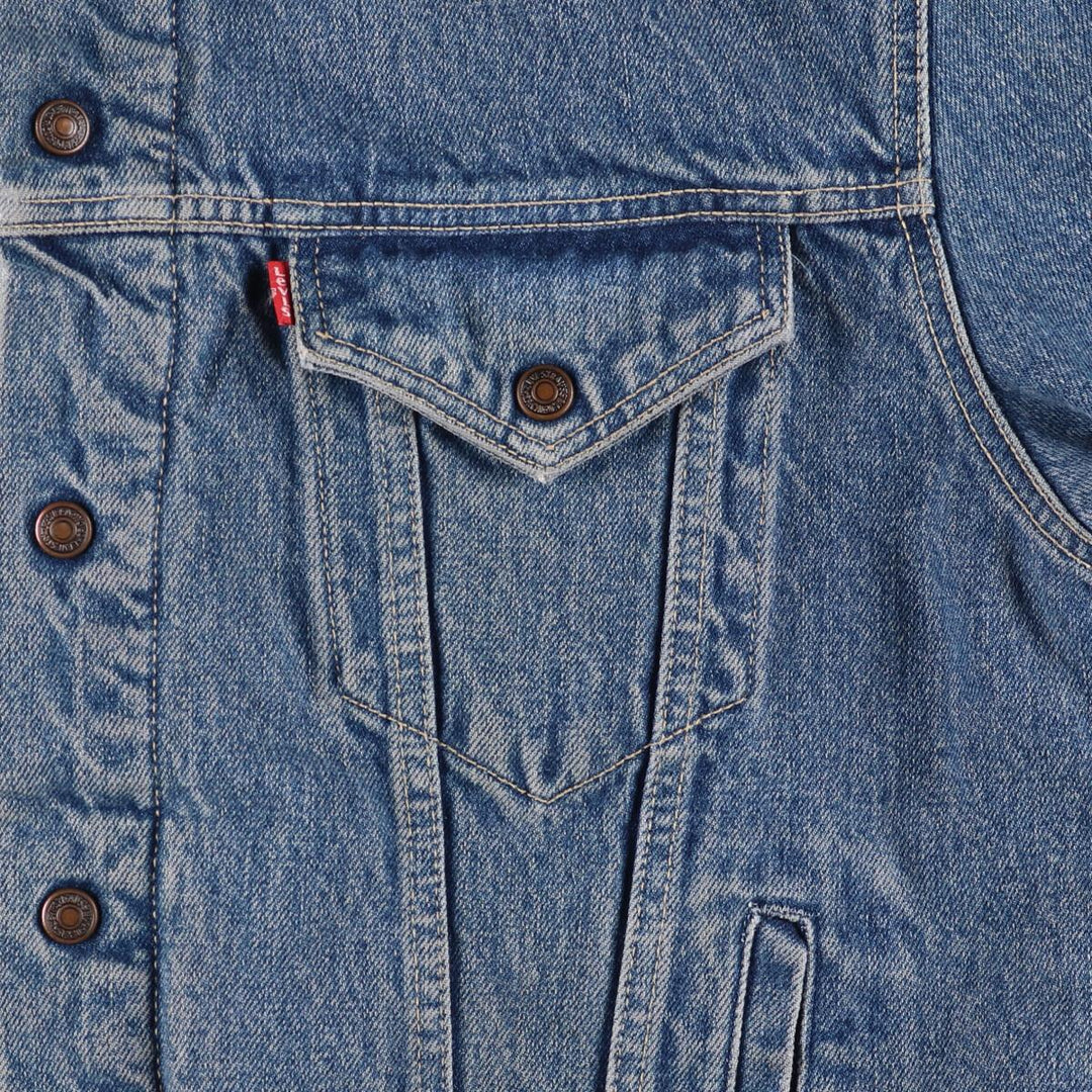 90'S Levi's 70603-0215 Euro Model Denim Boa Jacket, Made in Italy, Men's Size L, Vintage cotton blue type Vintage Second Hand