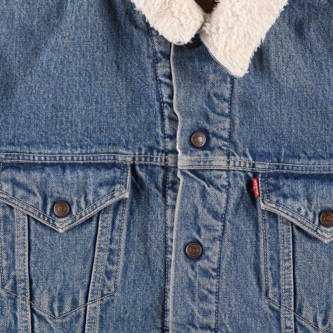 90'S Levi's 70603-0215 Euro Model Denim Boa Jacket, Made in Italy, Men's Size L, Vintage cotton blue type Vintage Second Hand