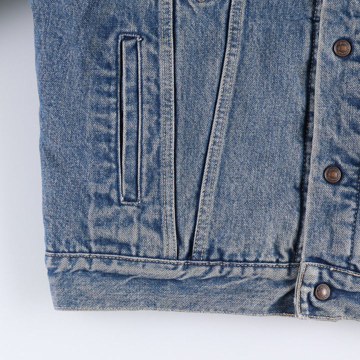 90'S Levi's 70603-0215 Euro Model Denim Boa Jacket, Made in Italy, Men's Size L, Vintage cotton blue type Vintage Second Hand