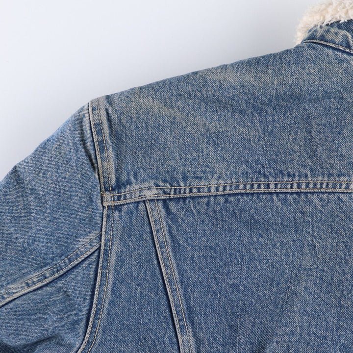 90'S Levi's 70603-0215 Euro Model Denim Boa Jacket, Made in Italy, Men's Size L, Vintage cotton blue type Vintage Second Hand