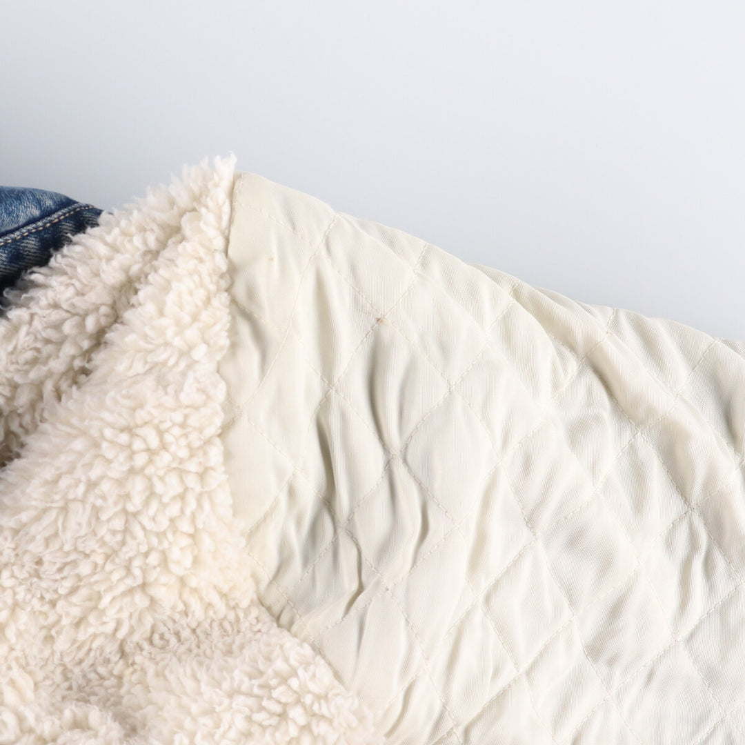 90'S Levi's 70603-0215 Euro Model Denim Boa Jacket, Made in Italy, Men's Size L, Vintage cotton blue type Vintage Second Hand