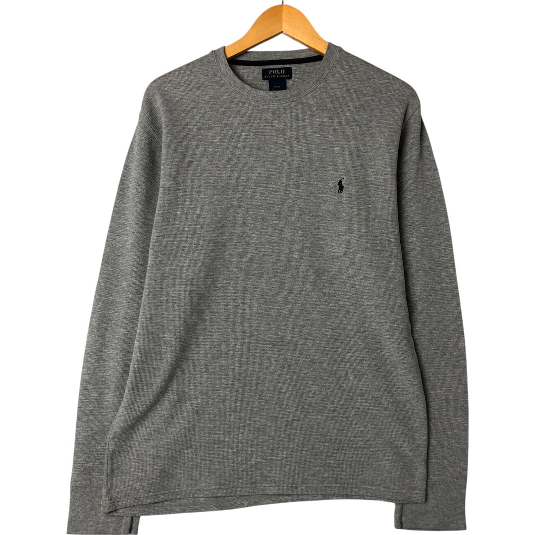 Ralph Lauren POLO RALPH LAUREN Thermal Ron T Waffle Men's L size cotton gray type Vintage Second Hand