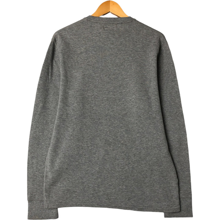 Ralph Lauren POLO RALPH LAUREN Thermal Ron T Waffle Men's L size cotton gray type Vintage Second Hand