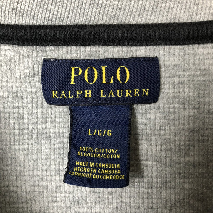 Ralph Lauren POLO RALPH LAUREN Thermal Ron T Waffle Men's L size cotton gray type Vintage Second Hand