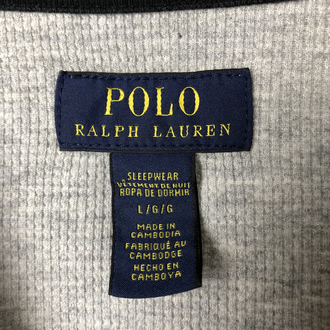 Ralph Lauren POLO RALPH LAUREN Thermal Ron T Waffle Men's L size cotton gray type Vintage Second Hand