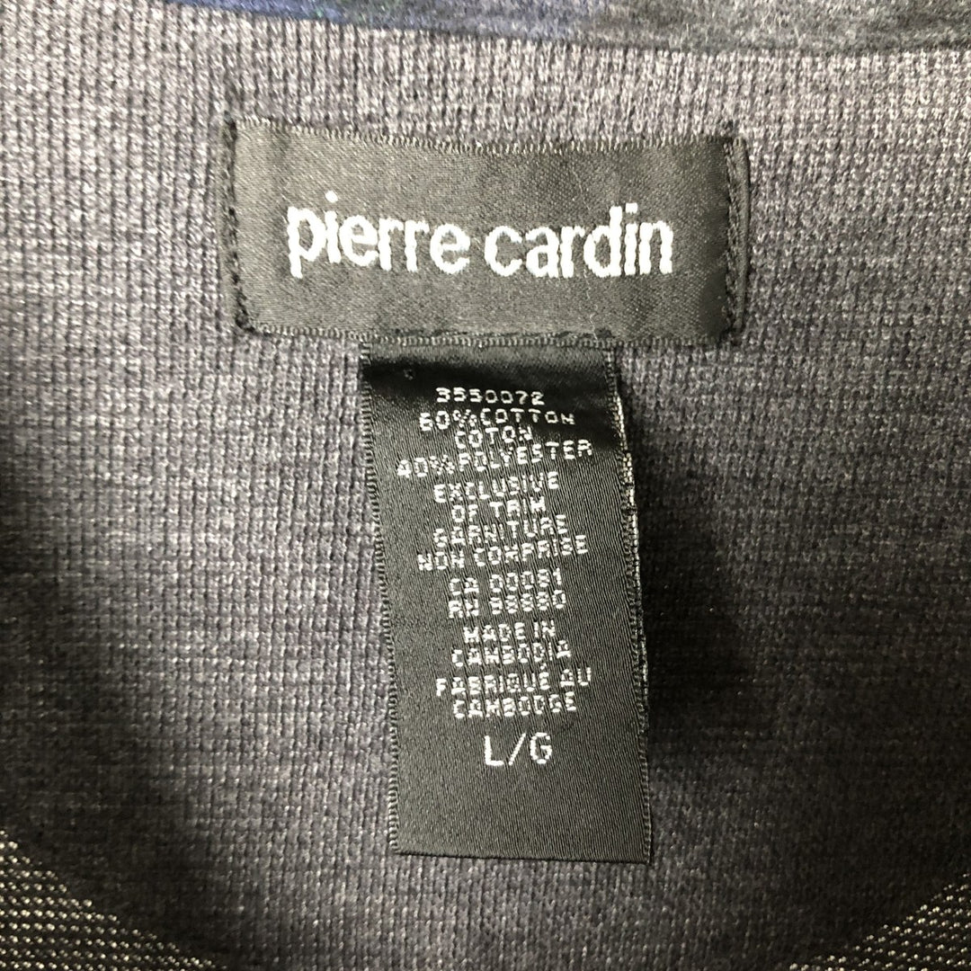 Pierre Cardin Henley neck thermal long sleeve T-shirt waffle men's L size cotton gray type Vintage Second Hand