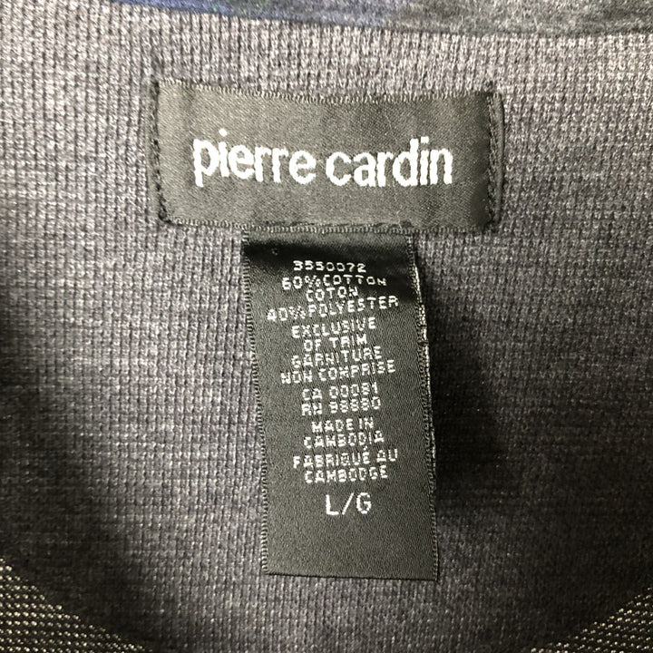 Pierre Cardin Henley neck thermal long sleeve T-shirt waffle men's L size cotton gray type Vintage Second Hand